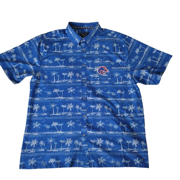 chiliwear Other - BSU Boise State Chiliwear XXL Blue Hawaiian Single Stitch Button Front Shirt